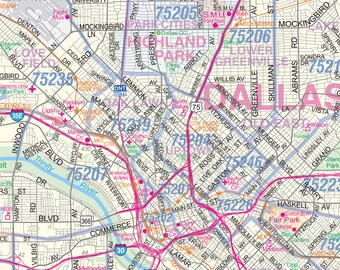 Dallas Metro Area Map Dallas-Ft. Worth Metroplex Detailed Region Wall Map - Etsy Canada