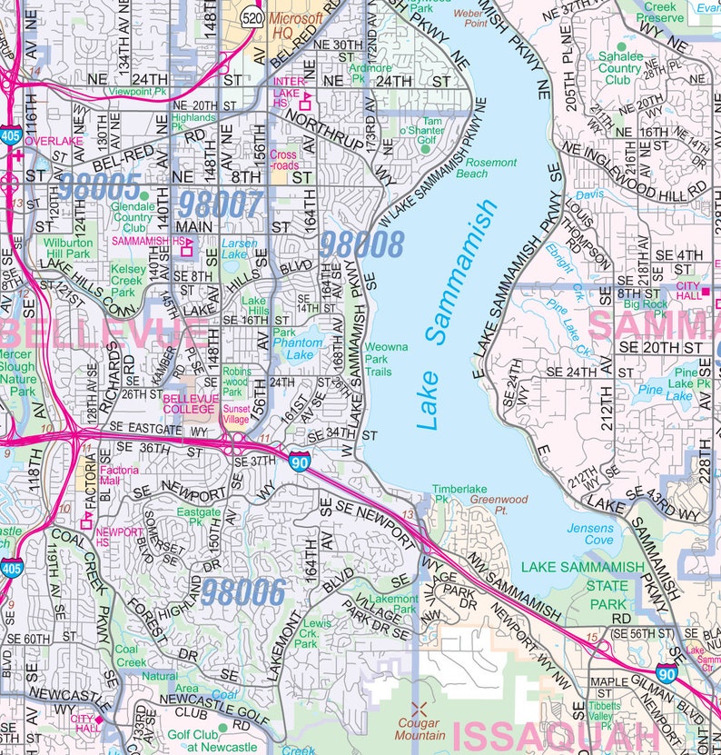 Greater Detailed Region Wall Map 2 Large Sizes Etsy