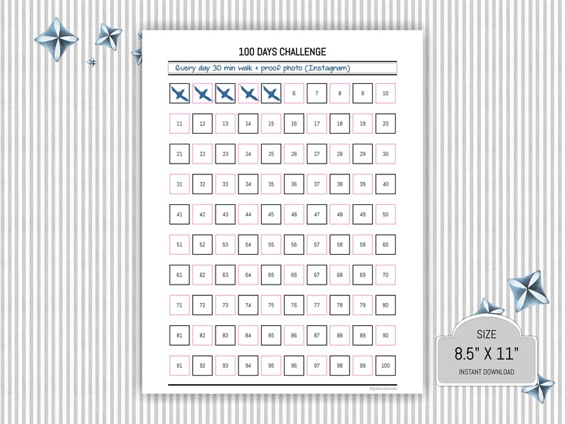 100 days Challenge Habit tracker Printable Daily Routine ... 100 days Challenge Habit tracker Printable Daily Routine ...