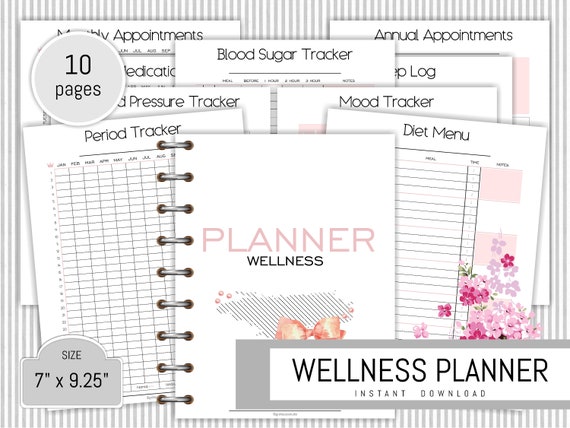 Health Planner Printable Wellness Journal Doctor Appointment Sleep Log Mood Tracker Mental Health Journal Happy Planner Instant Download Health Planner Printable Wellness Journal Doctor Appointment Sleep Log Mood Tracker Mental Health Journal Happy Planner Instant Download