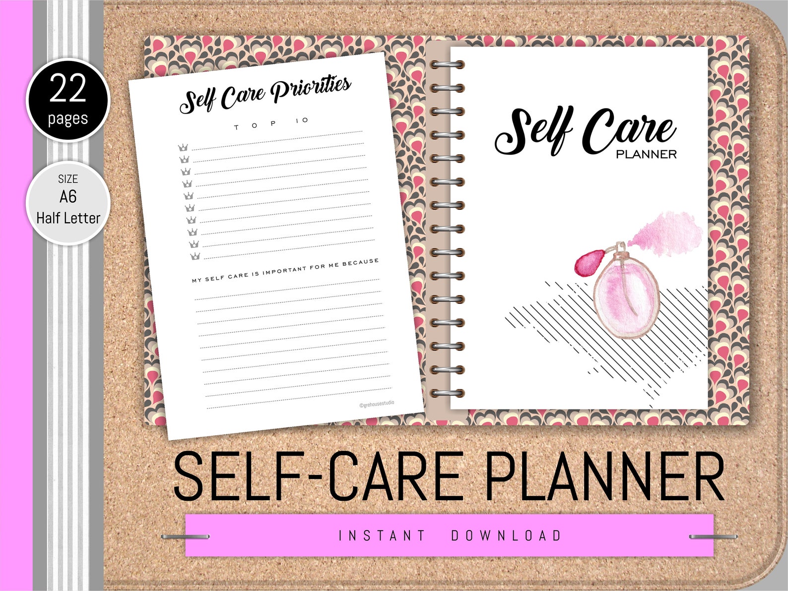 Self Care Journal Printable planner inserts Wellness journal Etsy