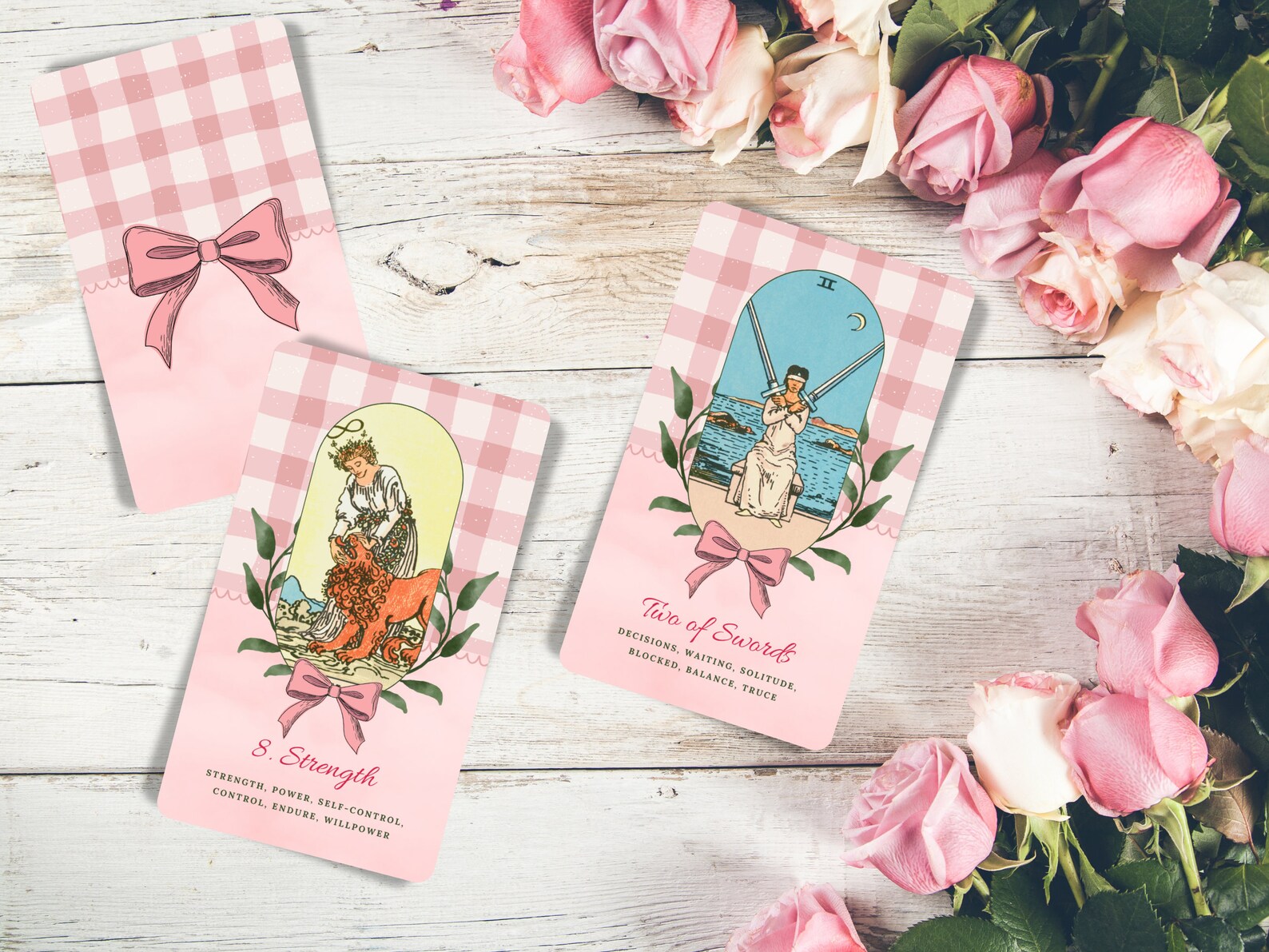 Pink Rider Waite Tarot Deck With Keywords – Pastel Retro Tarot Cards ...