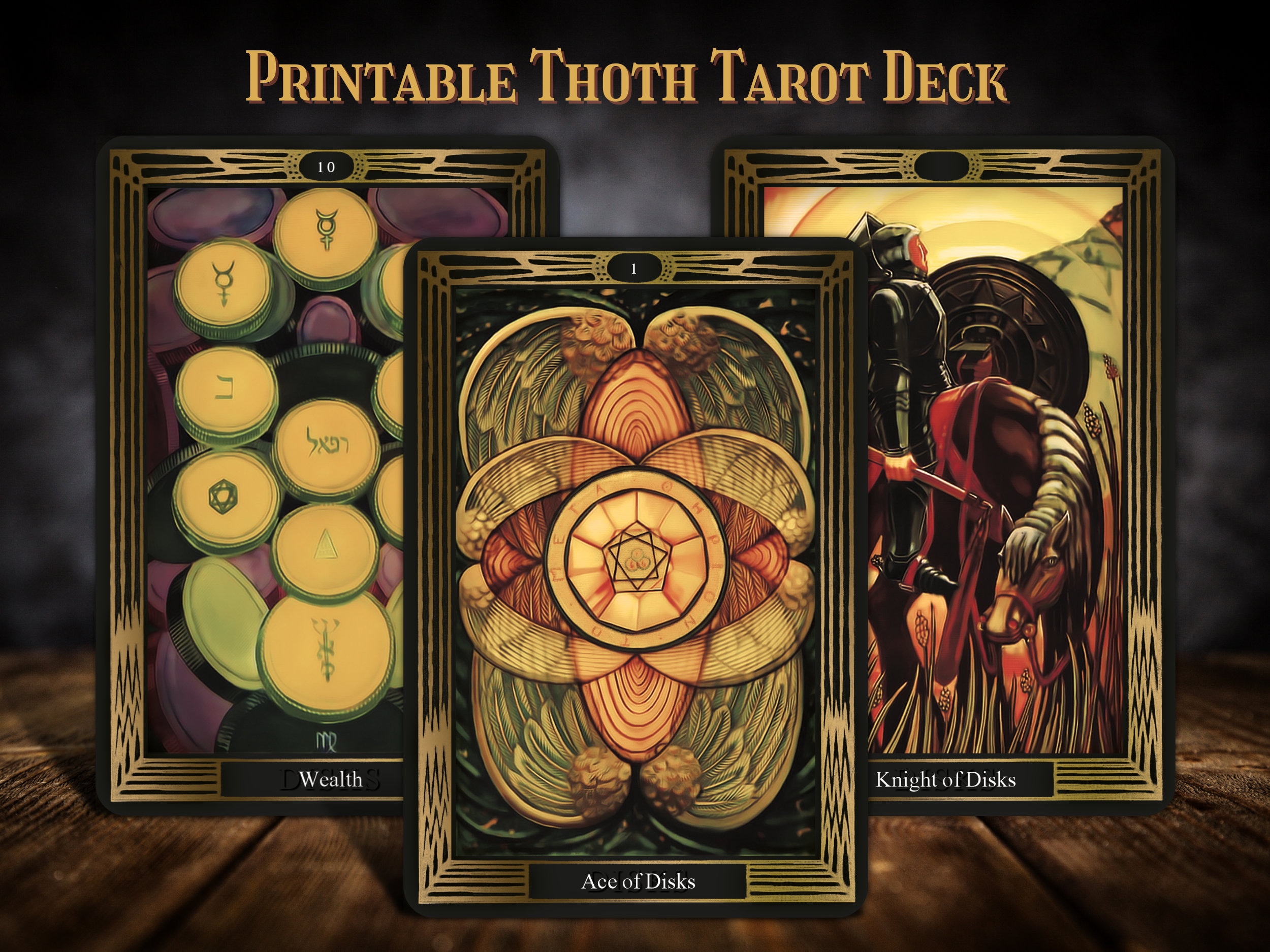 Printable Thoth Tarot Cards PDF Digital Tarot - Etsy