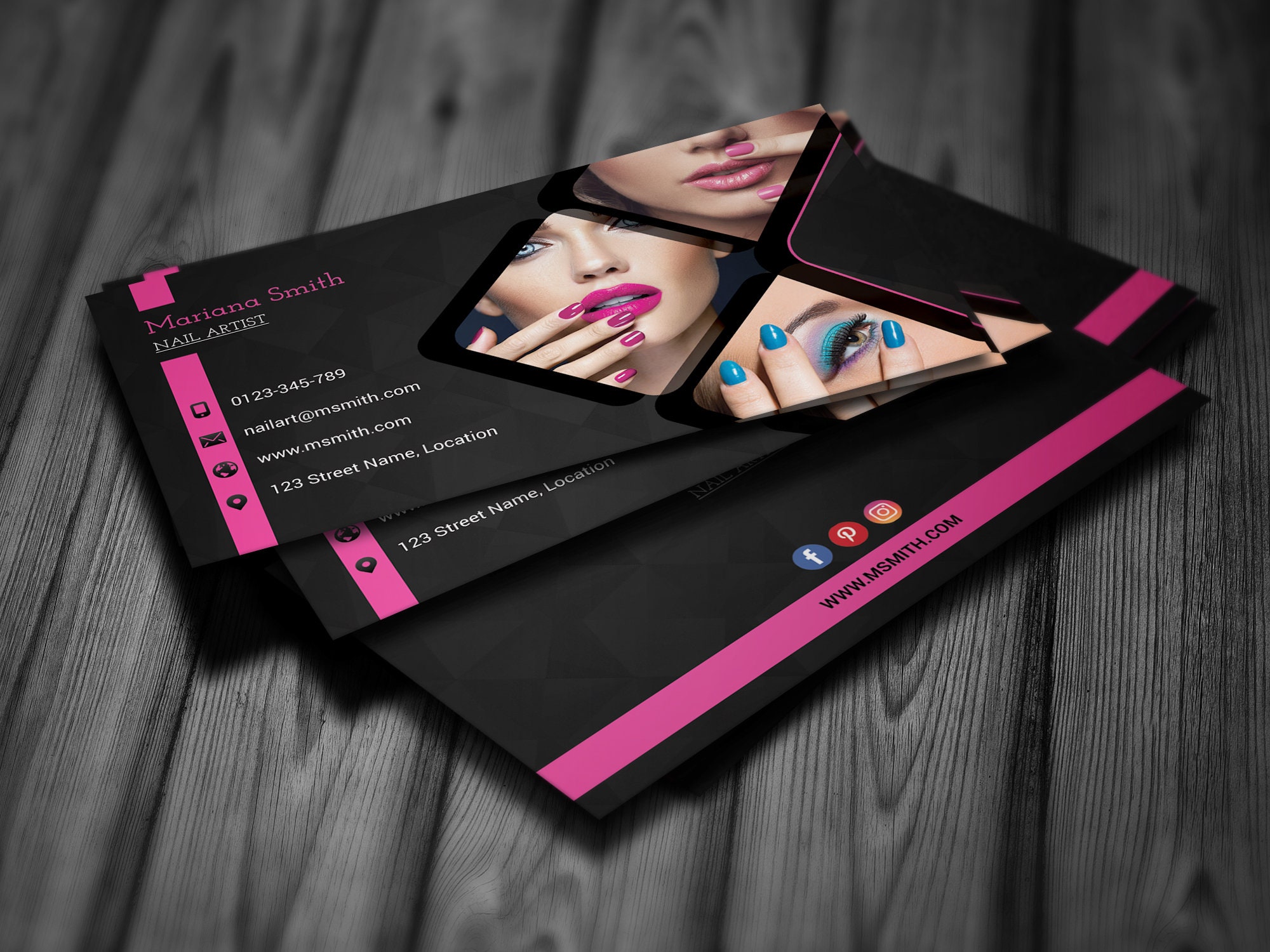 5. Elegant Nail Art Business Cards - wide 5