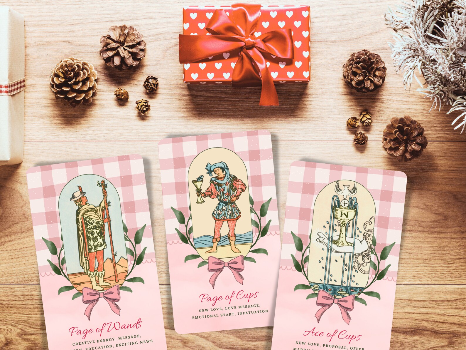 Pink Rider Waite Tarot Deck With Keywords – Pastel Retro Tarot Cards ...