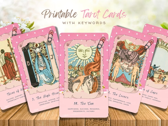 Pink Tarot Cards Printable Rider Tarot - Etsy España