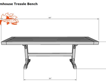 Woodworking Plans - Farmhouse Trestle Bench