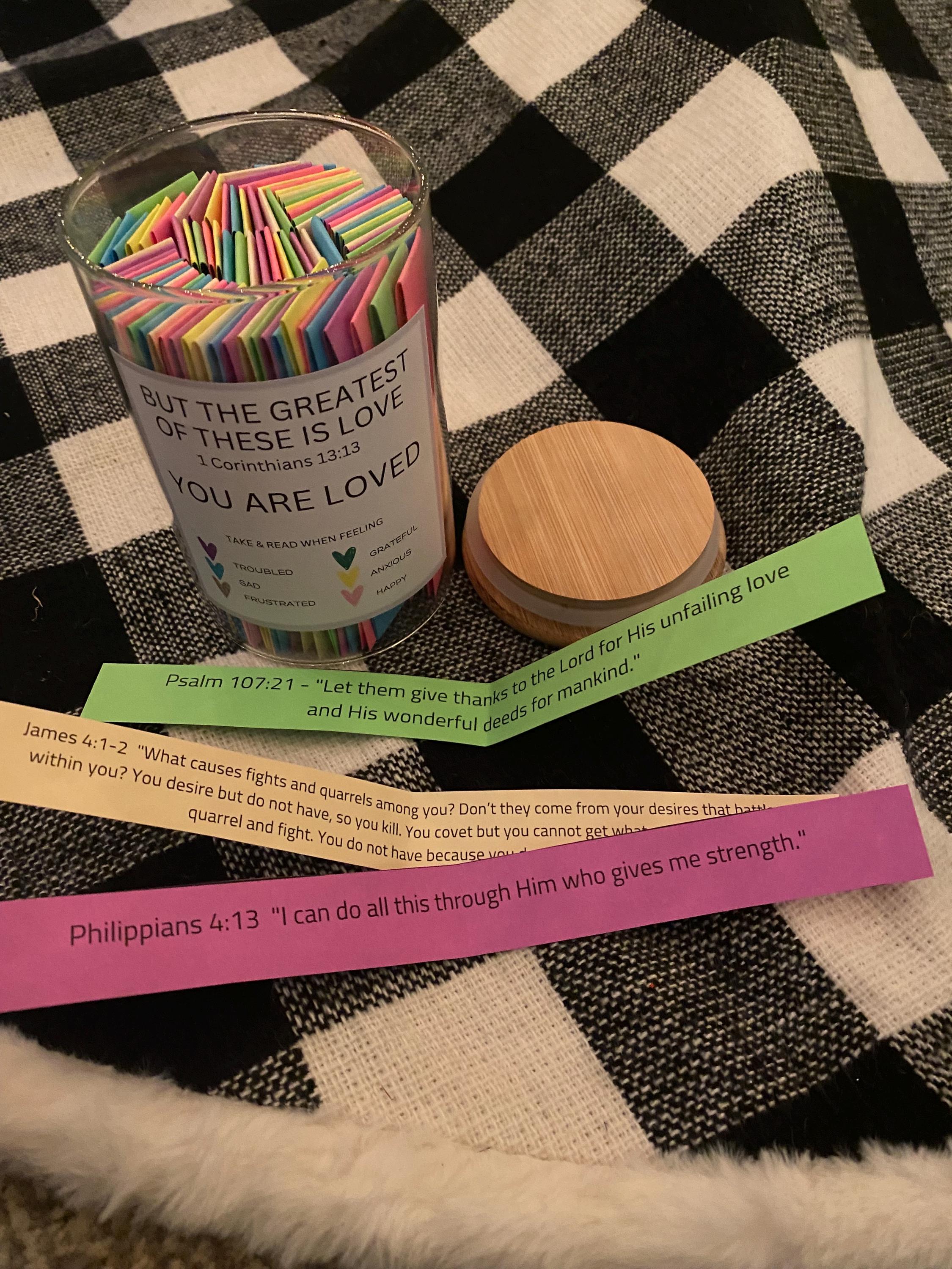 Bible Verse Jar, Christian Affirmations, Color Coded Scriptures, Read ...