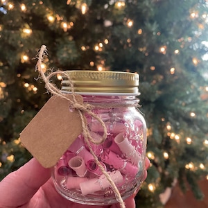 Kit DIY Love Jar, 50 cosas que amo de ti, tarjetas de motivación, frases de amor.