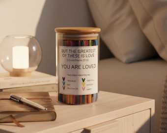 Pot de versets bibliques fait main : versets bibliques codés par couleur, affirmations chrétiennes