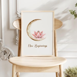 New Beginnings Sign Gift For Fresh Start Printable New Year Quote Positive Daily Reminder Poster Spiritual Uplifting Art Digital Download