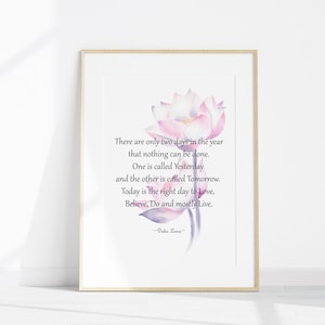 Impresión con cita del Dalai Lama &quot;Solo hay dos días&quot;, póster de mindfulness, decoración espiritual, citas inspiradoras sobre la vida, descarga instantánea