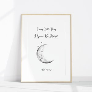 Drei kleine Vögel Wandkunst, Bob Marley Zitat, Every Little Thing wird in Ordnung sein, Songtexte druckbare, digitale Download