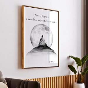 Buddha Poster, Buddha Quote Print, Meditation Artwork, Mindfulness Quotes, Inner Peace, Yoga Room Decor, Digital Download