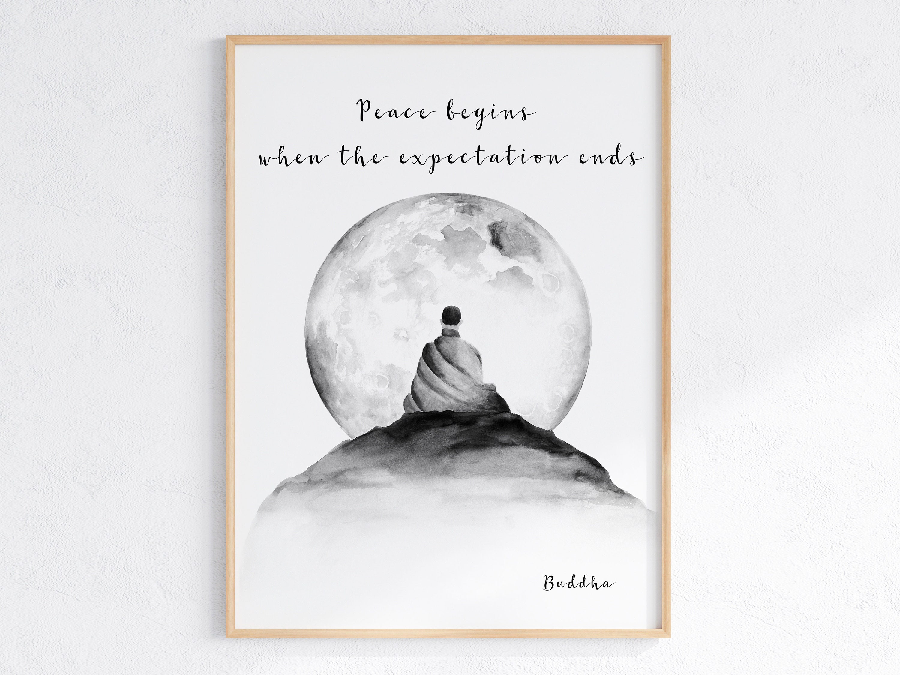 Buddha Quotes Wall Decors 2 Pieces Inspirational Quote Wall Arts Zen  Meditation Decors Wooden Hanging Room Decors Meditation Home Decors Buddha  Wall ...