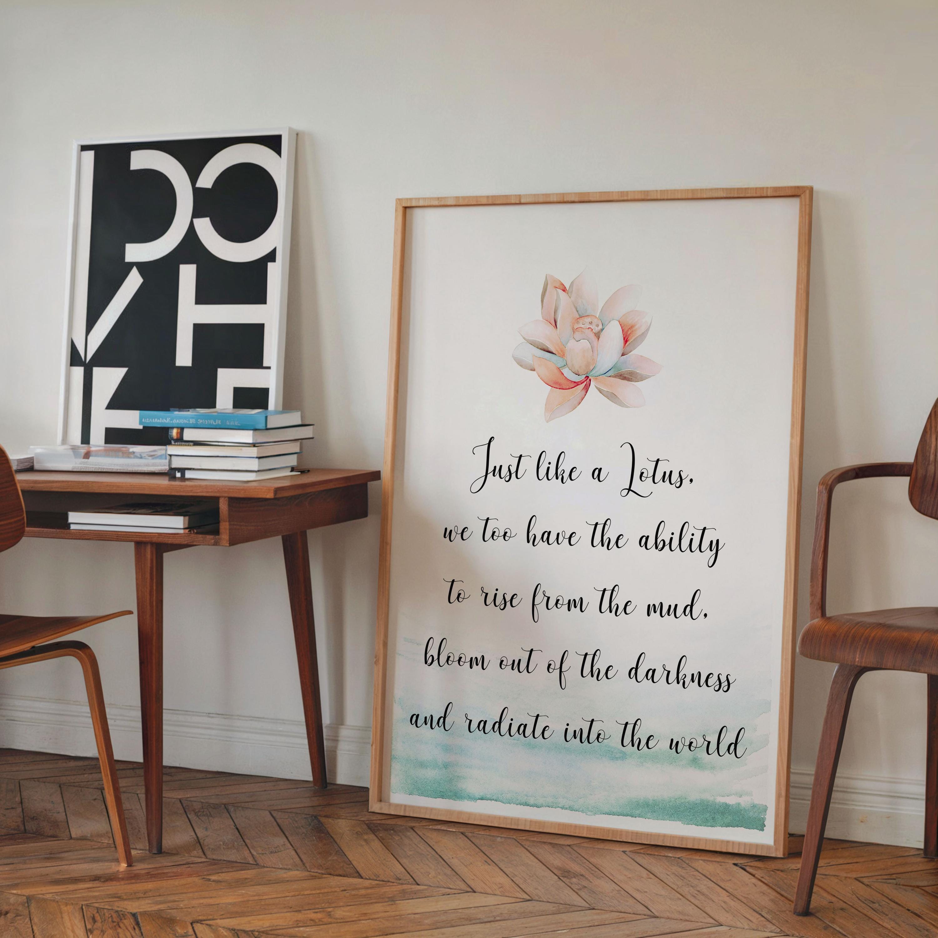 Just Like A Lotus Quote Poster, Printable Zen Artwork, Lotus Flower ...