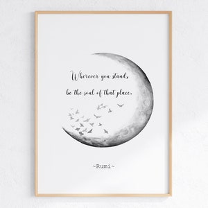 Rumi Quote Print: Inspirational Wall Art, Meditation Decor (Digital Download)