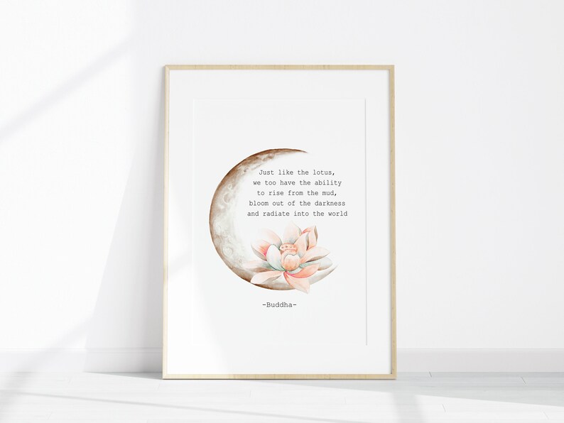 Lotus Flower Quote Wall Art Just Like the Lotus Poster Zen - Etsy
