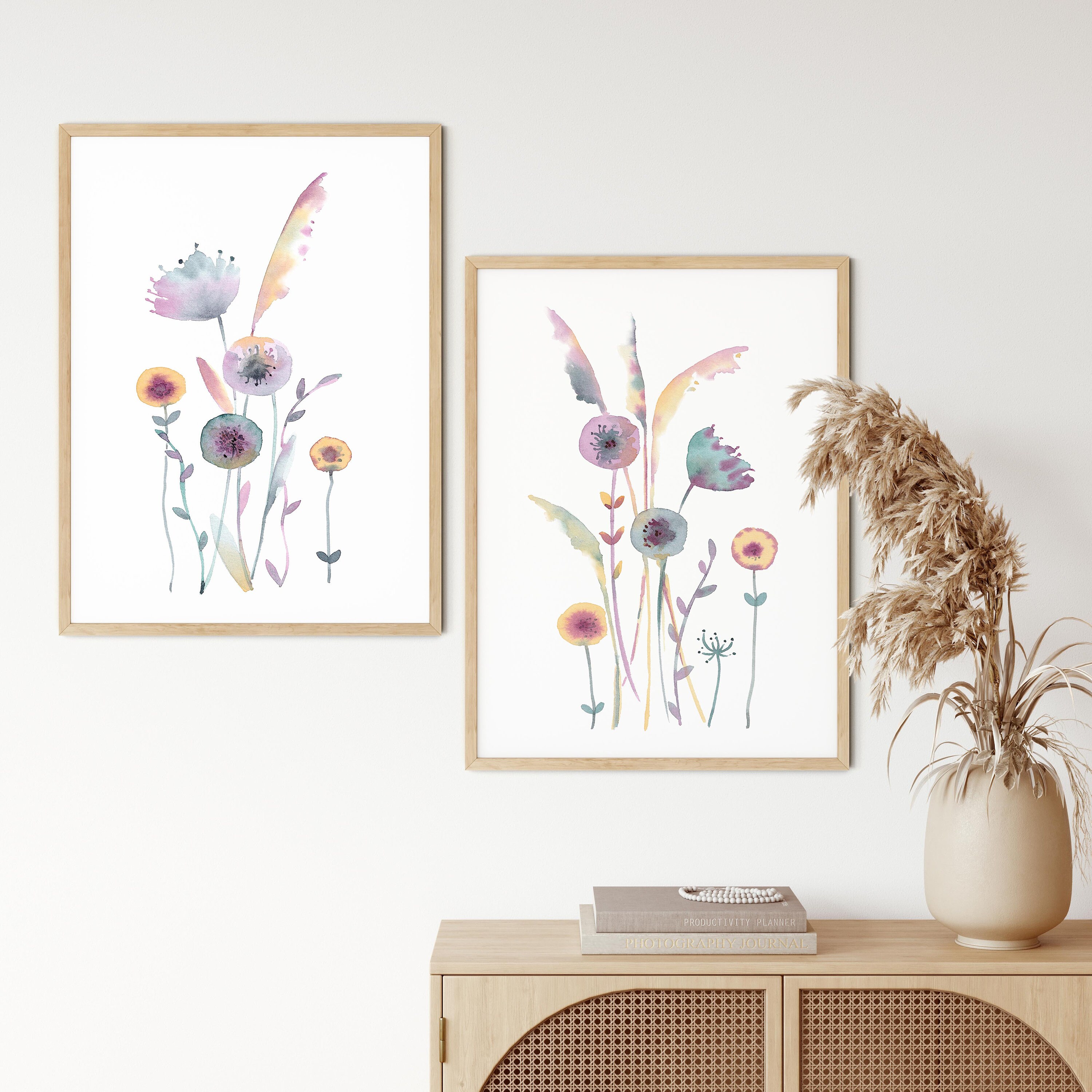 Minimalist Flower Wall Art Set Of 2 Digital Download Floral Etsy