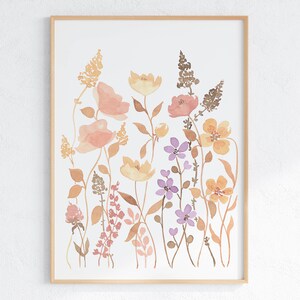 Boho Rainbow Wall Art Set of 3 Wildflower Girl Nursery Prints Rainbow ...