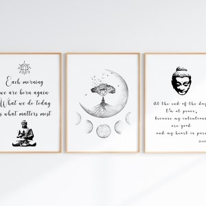 Buddha Wall Art Set Of 3 Printable, Buddhism Quote Posters, Mindfulness Prints, Motivational Artwork, Spiritual Zen Quotes, Instant Download