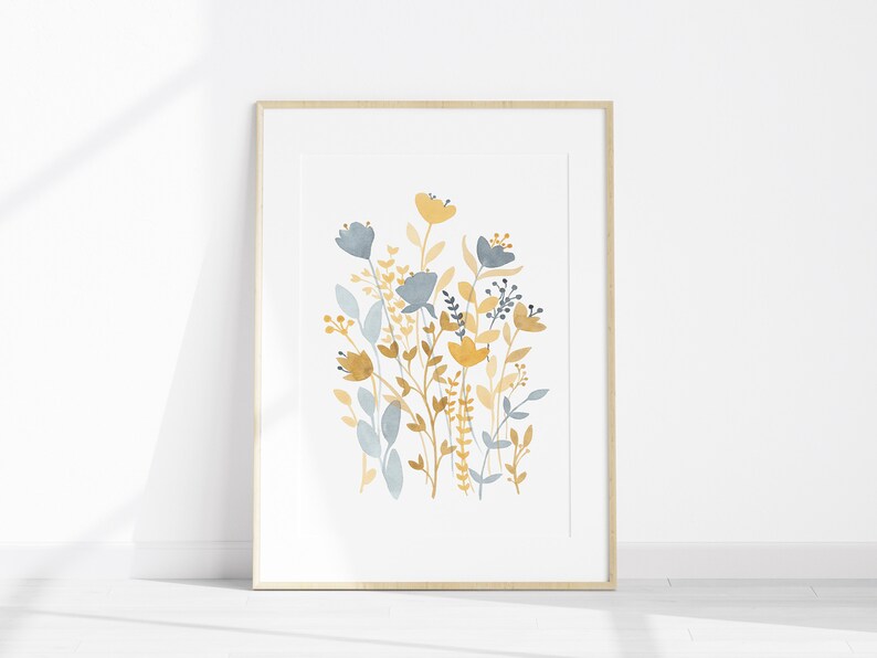 Printable Floral Artwork Set of 2 Boho Wildflower Wall Art - Etsy