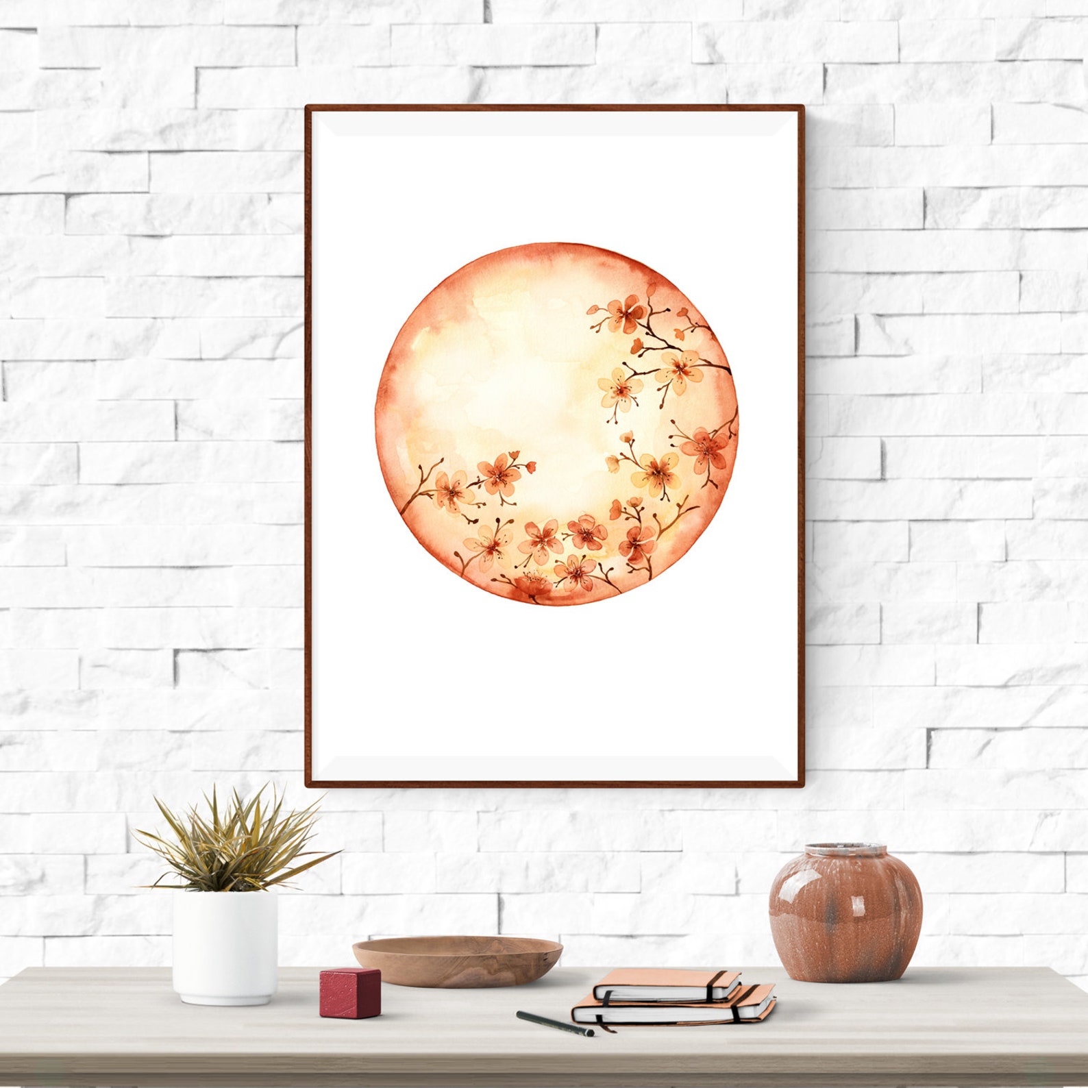 Boho Moon Print Set Of 2 Celestial Printable Wall Art Etsy