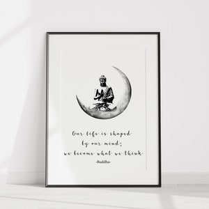Mindfulness Poster, Buddha Quotes Signs, Spiritual Decor, Zen Wall Art ...