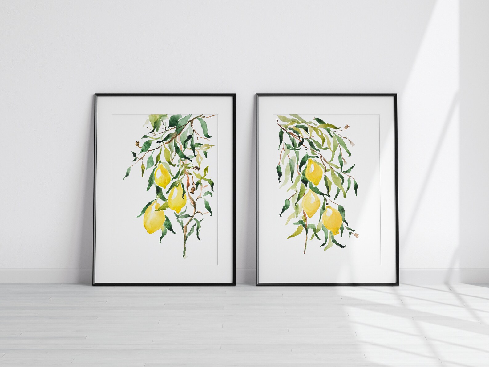 Italian Lemon Wall Art Set of 2 Printable Lemon Artwork - Etsy