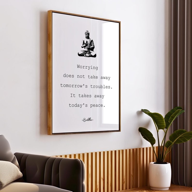 Buddha-citat Väggkonsttryck: Zenmeditationsaffisch, Inre Frid-dekor (digital nedladdning) bild 1