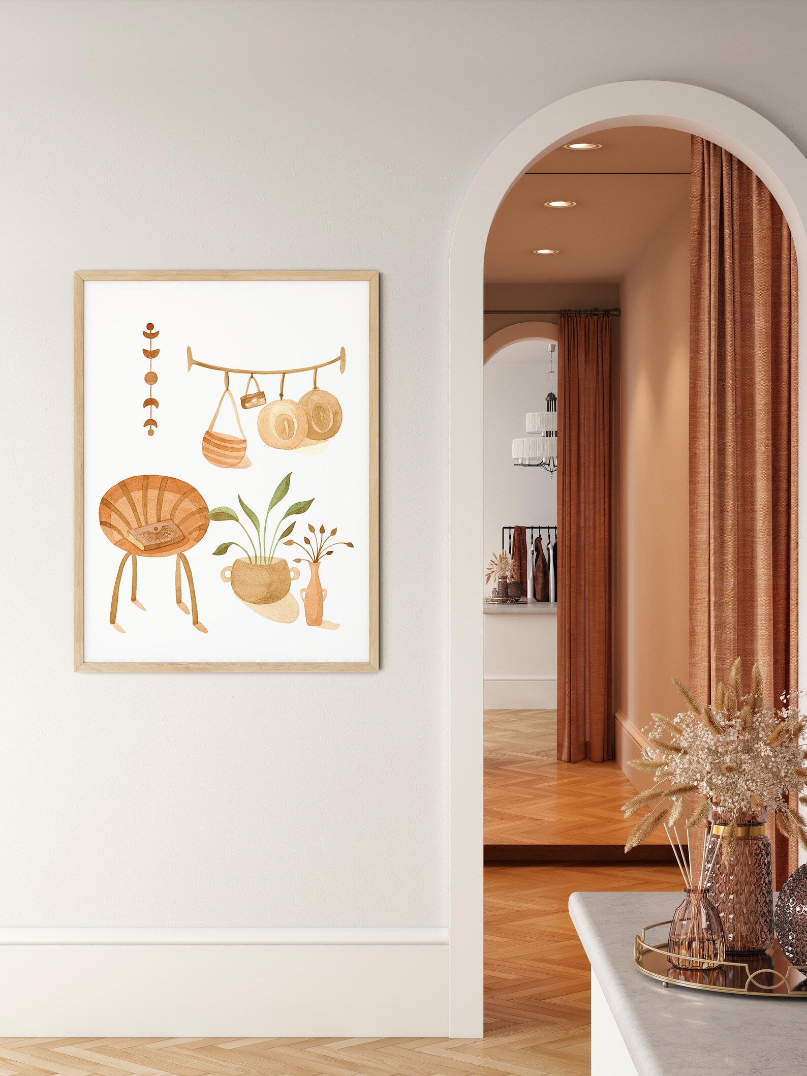 Boho Living Room Decor Printable Wall Art Bohemian Wall | Etsy