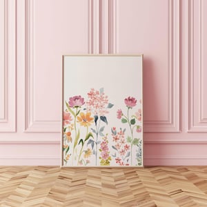 Colorful Floral Watercolor Print Set of 3 Wildflower Field Paintings ...