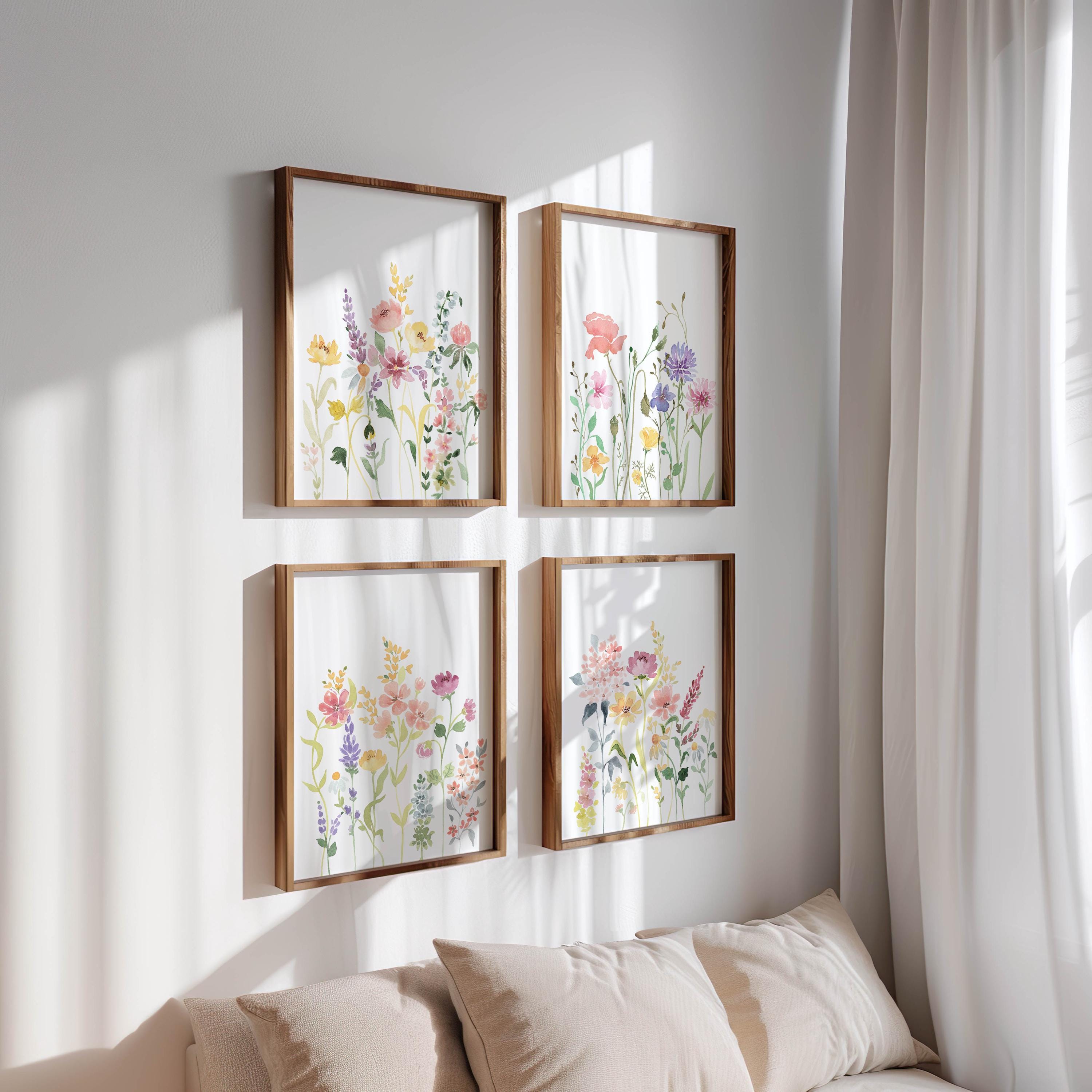 Wildflower Watercolor Prints Set: Girls Nursery Gallery Wall (digital ...
