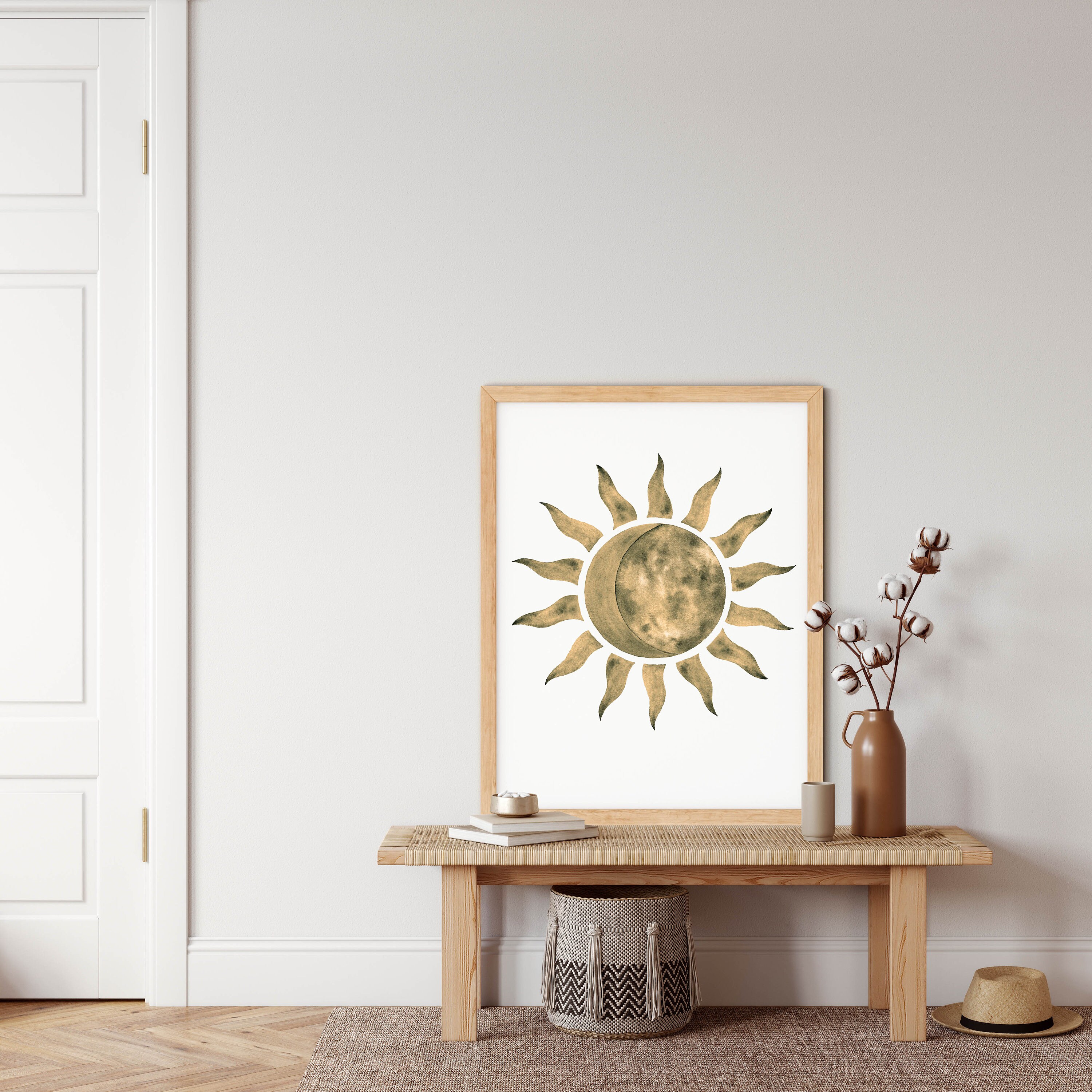 Sun and Moon Wall Decor Boho Bedroom Decor Boho Wall Art | Etsy