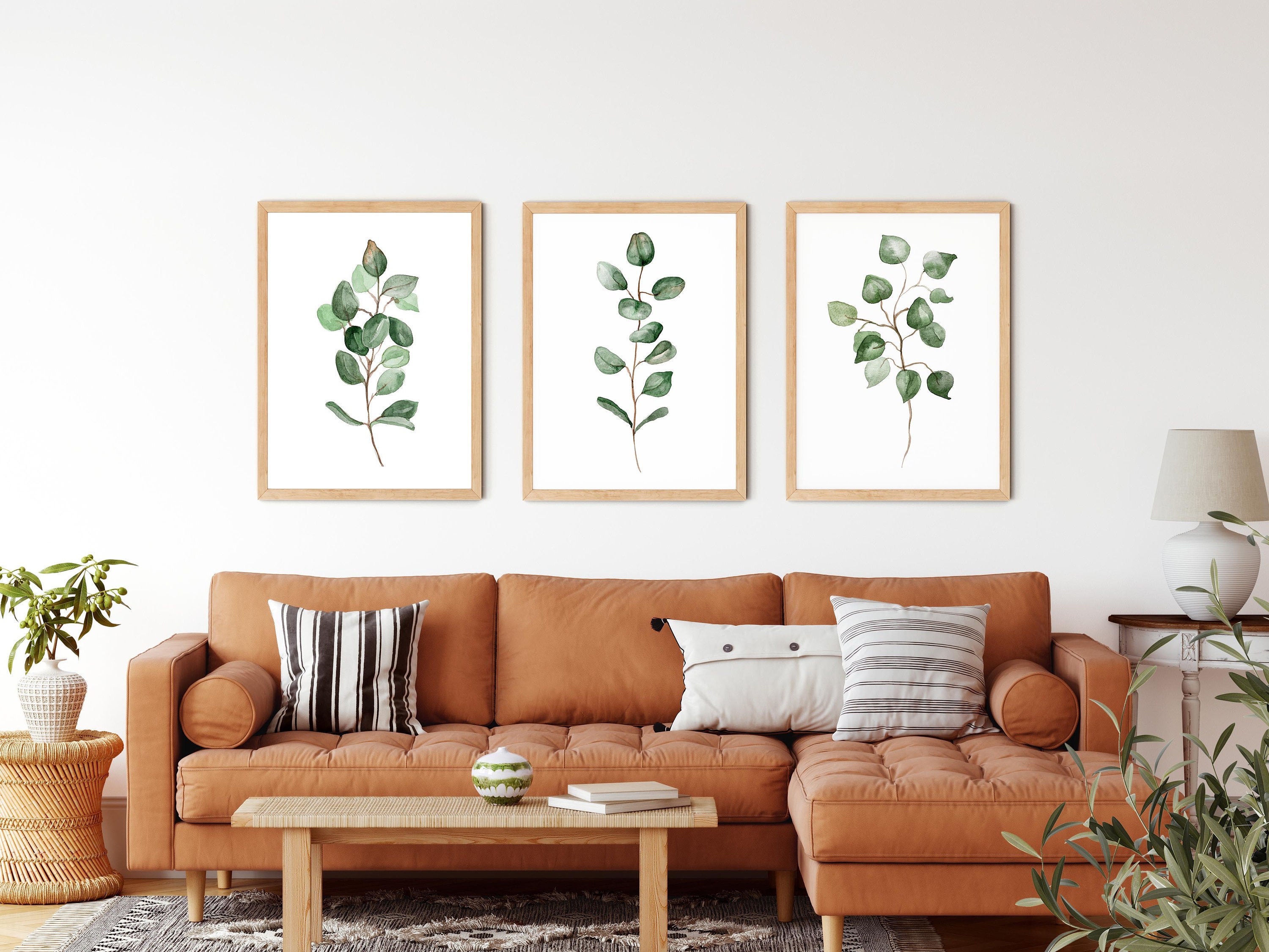 Eucalyptus Wall Art Set Of 3 Printable Botanical Digital Etsy