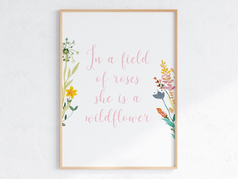 Wildflower Watercolor Print Set: Girl Nursery Decor (digital Download ...
