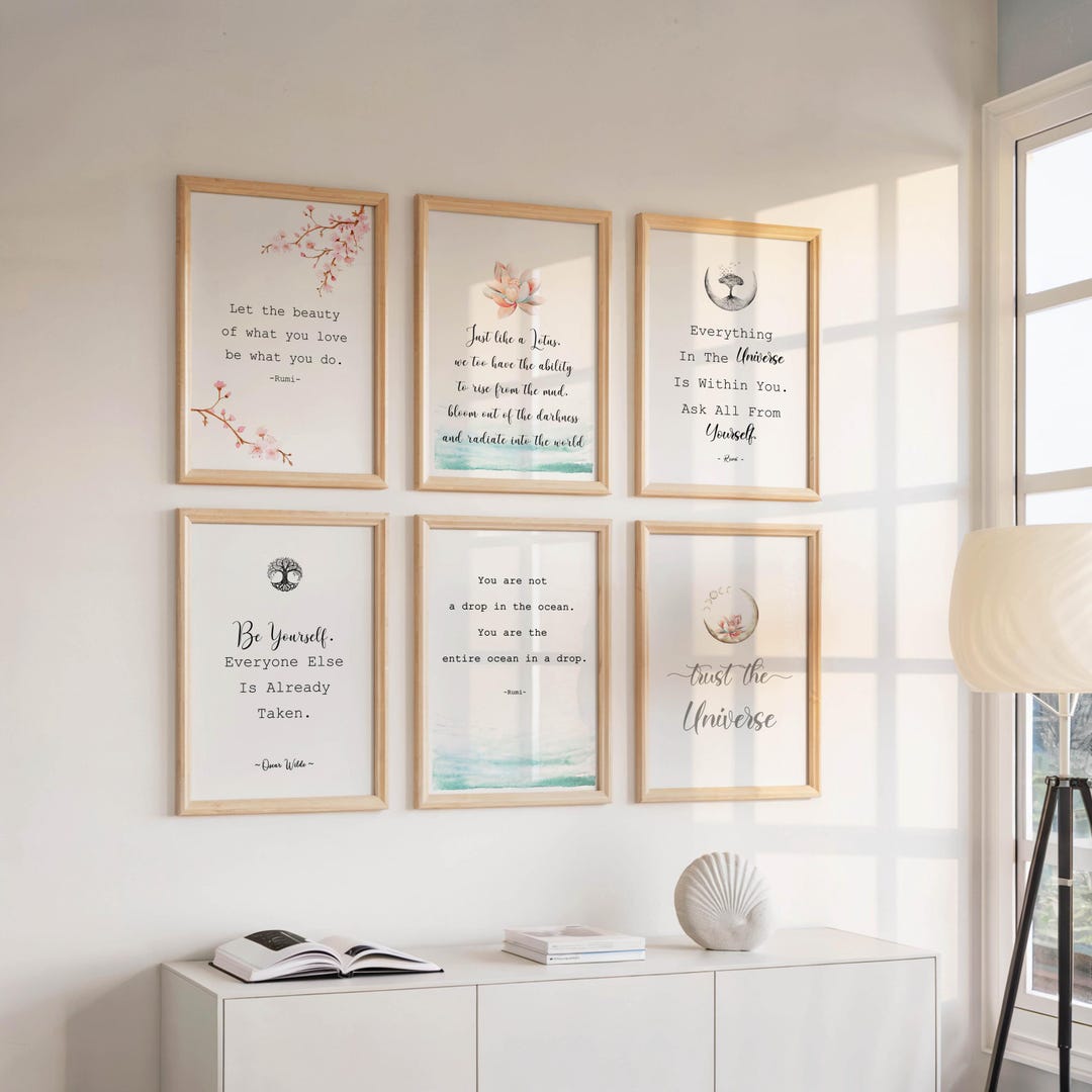 Spiritual Quotes Gallery Wall Art Set: Minimalist Zen Decor (digital ...