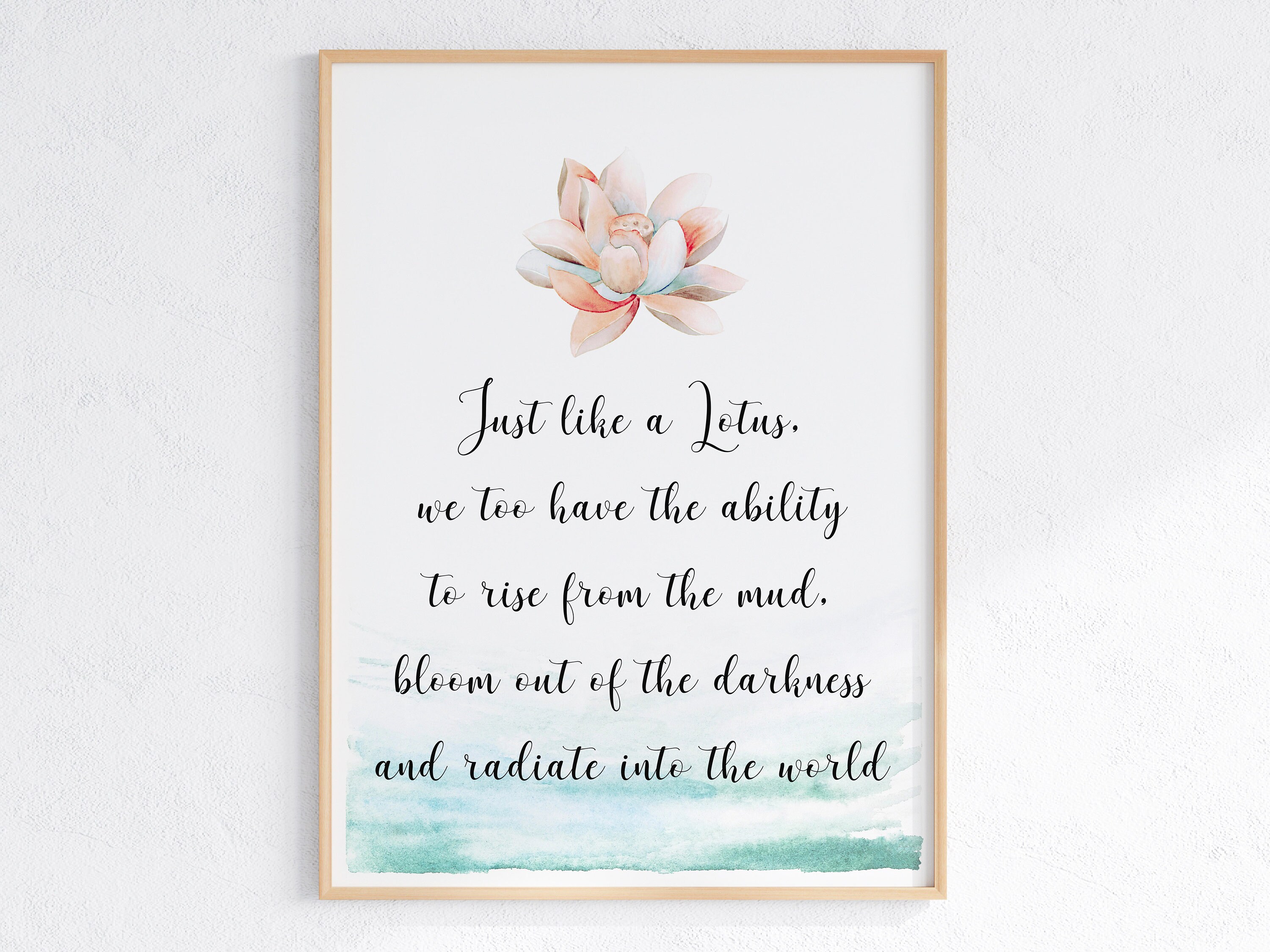Just Like A Lotus Quote Poster Printable Zen Artwork Lotus - Etsy Canada