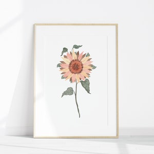 Boho Botanical Art Sunflower Decor Boho Flower Print - Etsy