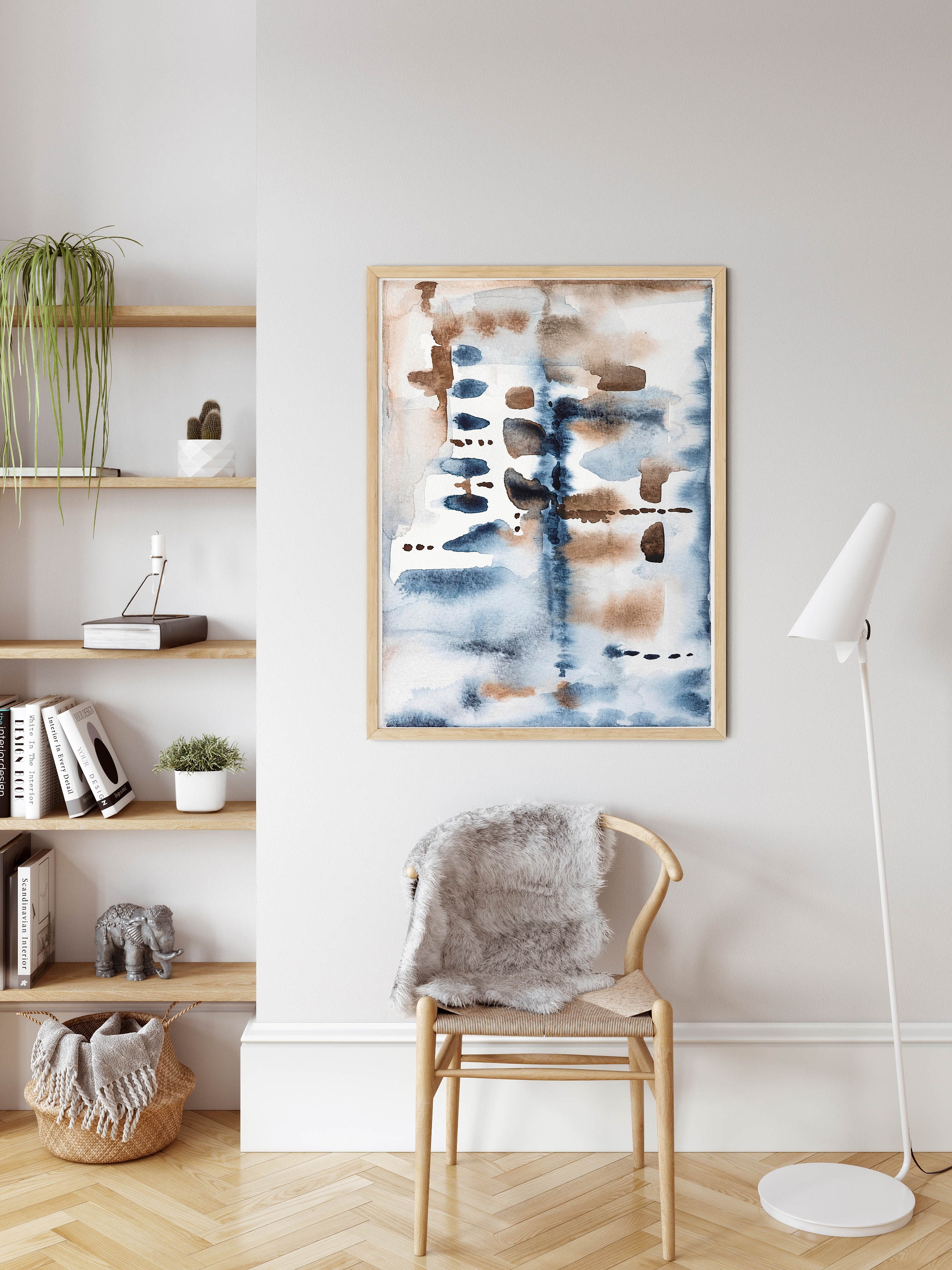 Navy Blue Abstract Art Digital Download Print Set Of 2 | Etsy