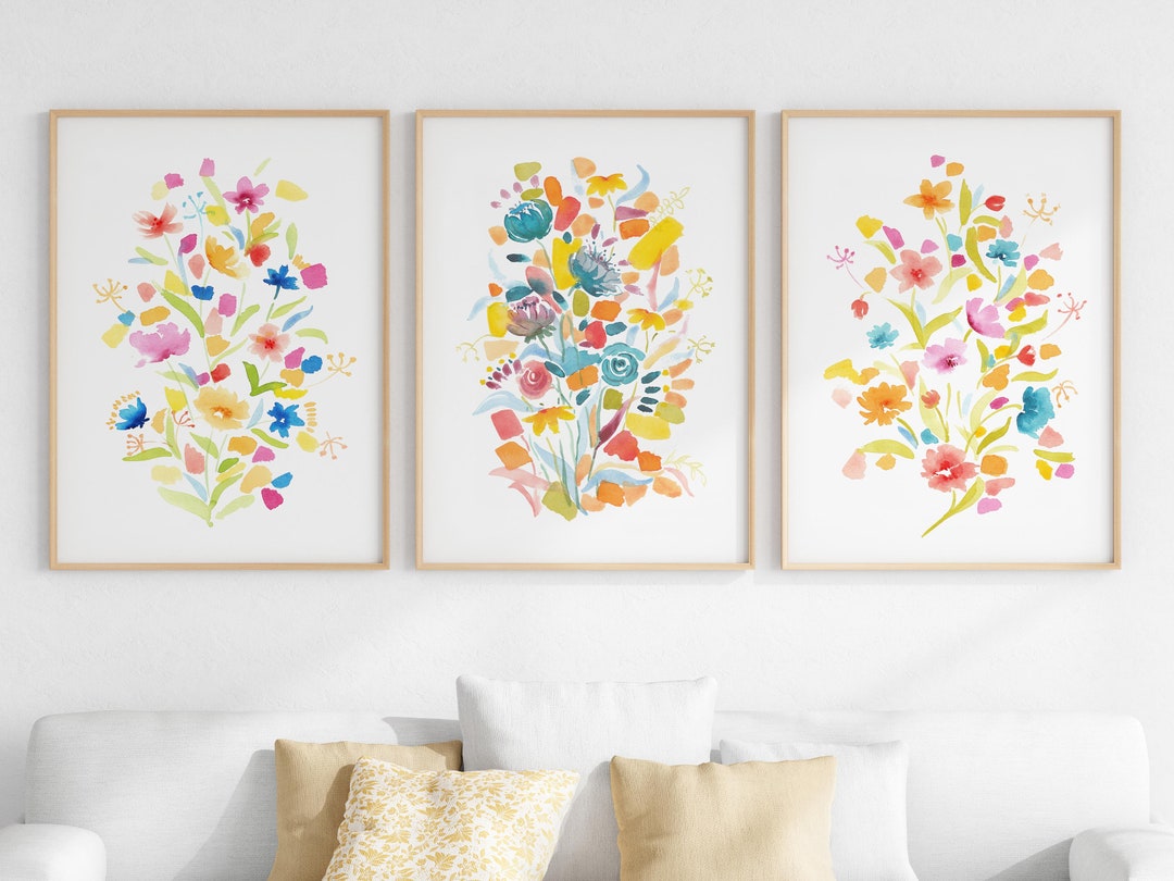Colorful Wall Decor, Flower Printable Wall Art, Modern Botanical Art ...
