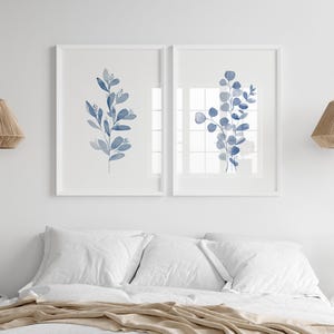 Set de acuarelas de eucalipto azul: Arte botánico minimalista (descarga digital) imagen 1