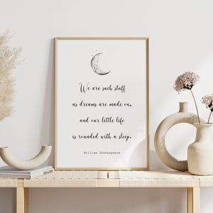 Shakespeare Quote Art Print: The Tempest, Book Lover Gift (Digital Download)
