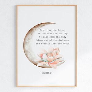 Lotus Flower Quote Wall Art, Just Like the Lotus Poster, Zen Printable ...