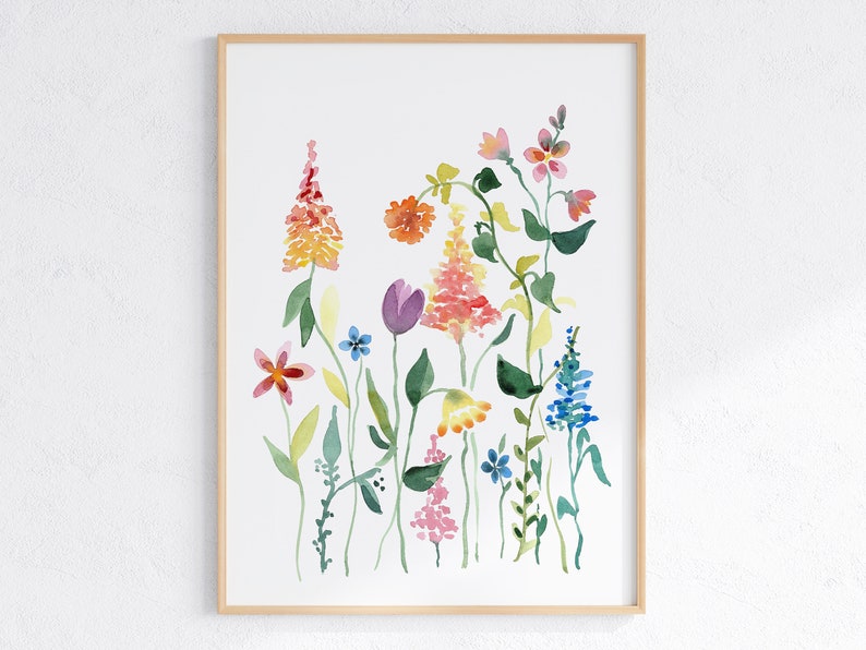 Wildflower Watercolor Gallery Wall Art Set of 6 (digital Download) - Etsy