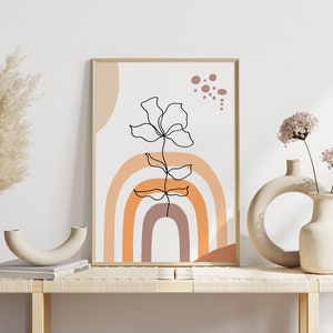 Terracotta Sun and Moon Wall Art Set of 3, Boho Mid Century Modern ...