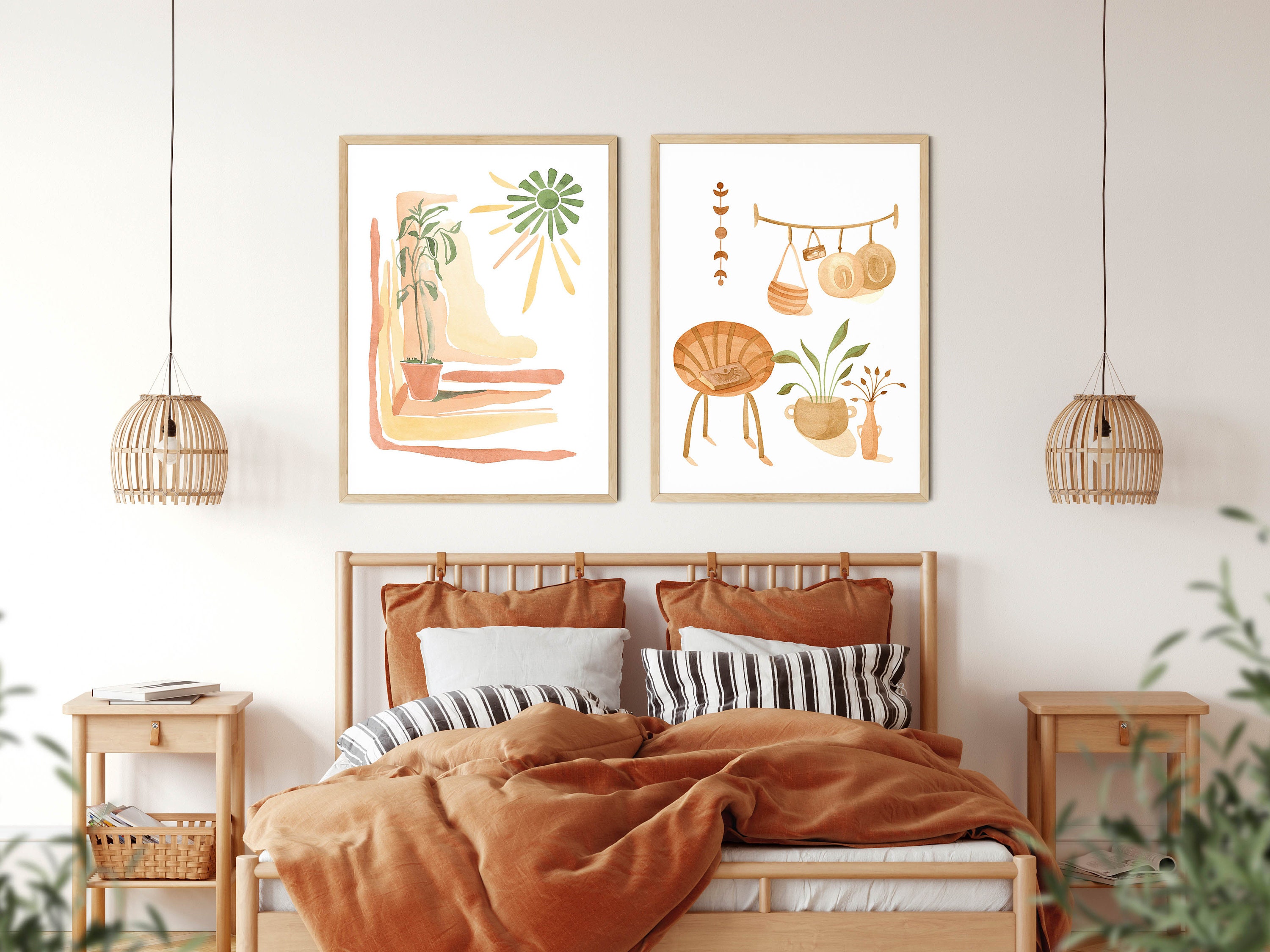 Boho Living Room Decor Printable Wall Art Bohemian Wall | Etsy