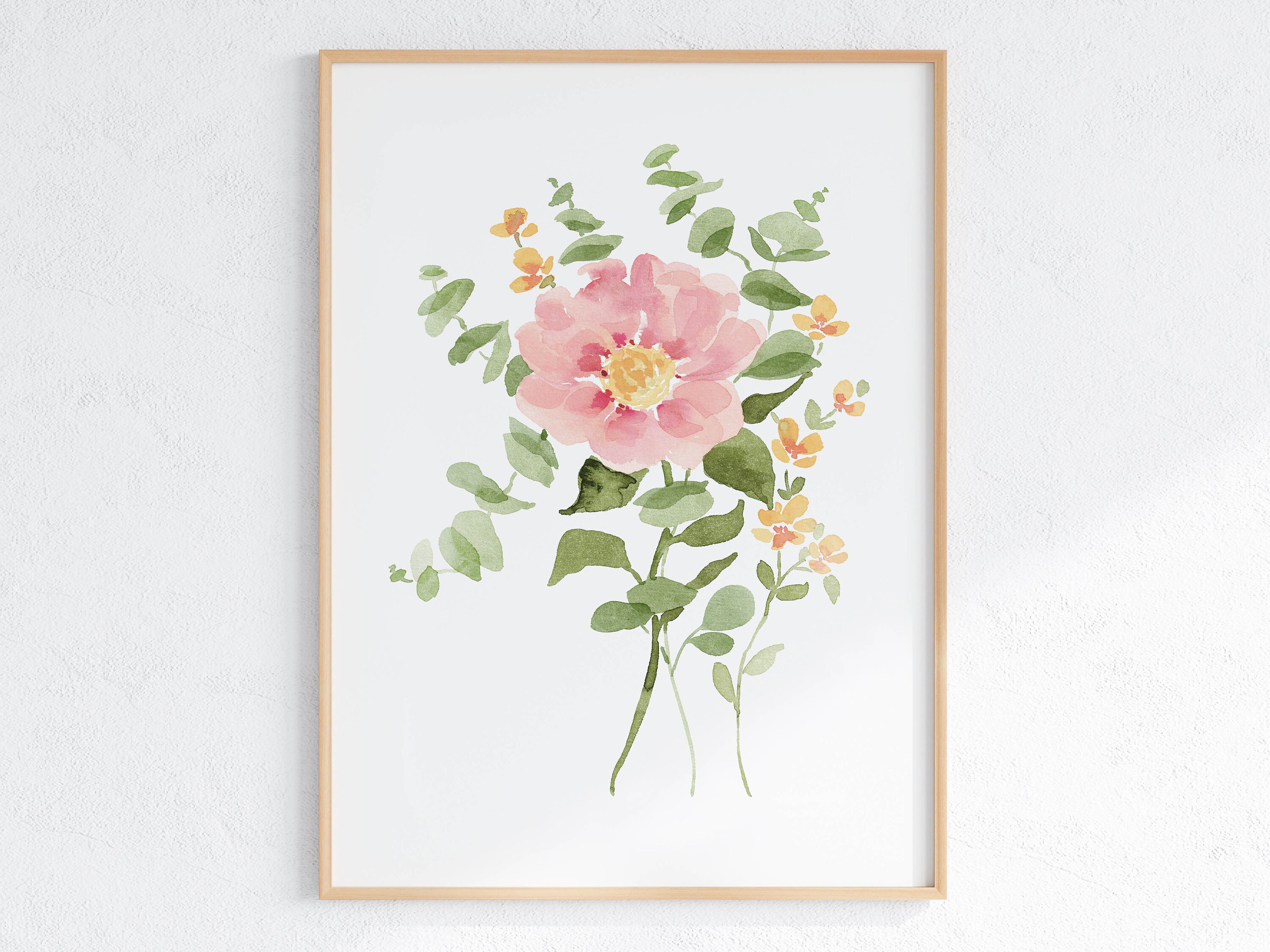 Colorful Floral Watercolor Print Set of 3, Wildflower Wall Art, Digital ...