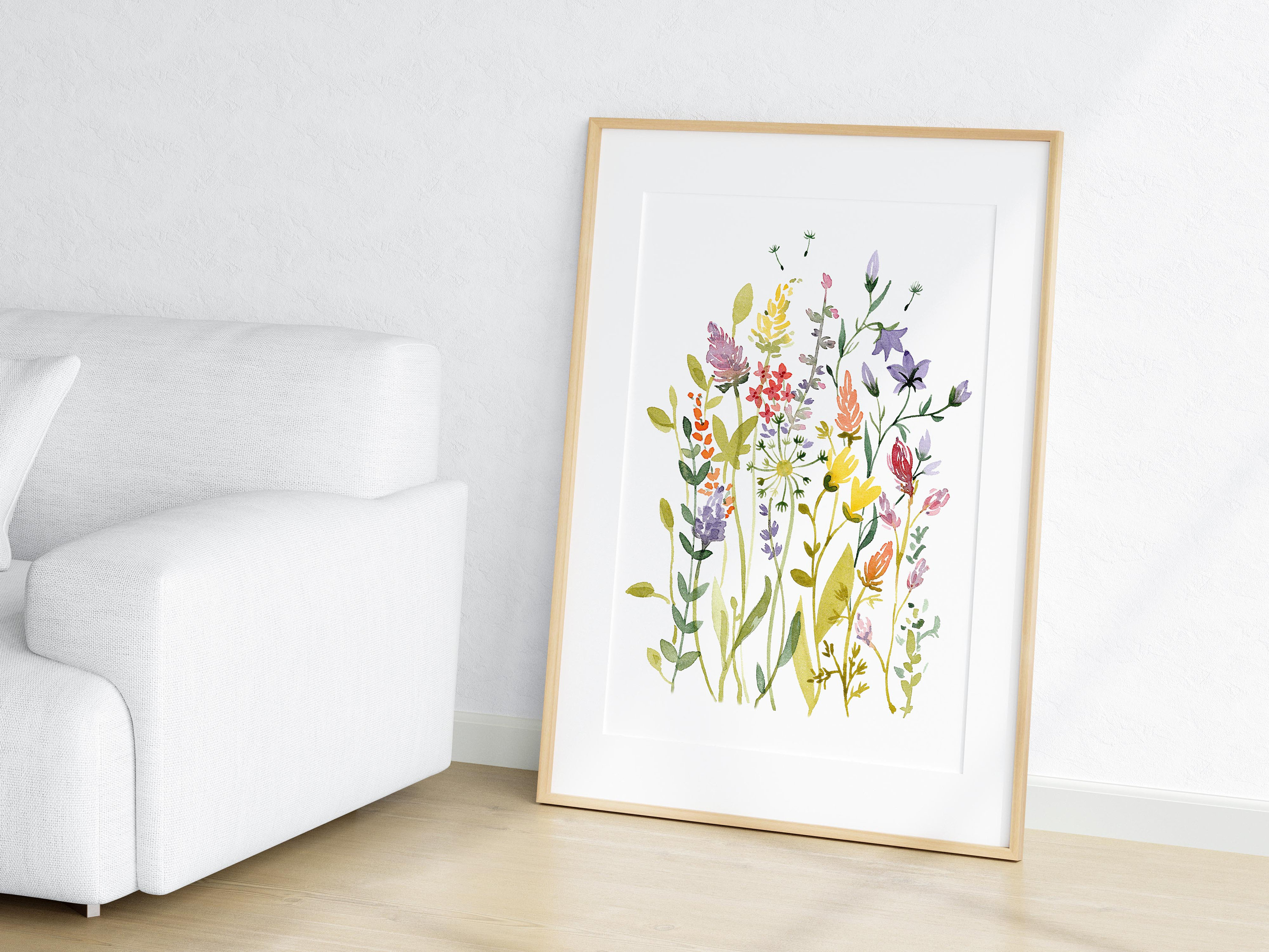 Wildflower Watercolor Print Set: Girl Nursery Decor (digital Download ...
