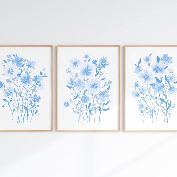 Blue Wall Art Etsy